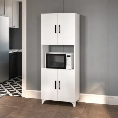 Dulap multifunctional pentru bucatarie, suport pentru cuptor cu microunde, 60 x 33,8 x 153,6 cm