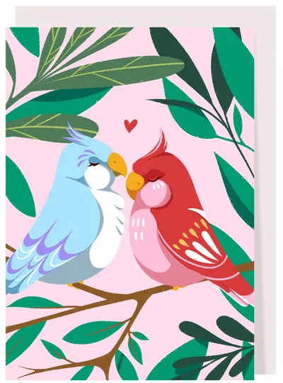 Felicitare Love birds