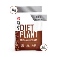 Pudra proteica vegetala Diet Plant ciocolata belgiana, 1kg, PhD