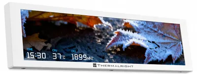 Monitor LCD OptimX Trofeo Vision, 9.16 inch, IPS,1920x480, Panou magnetic, Mod de tema personalizabila,Monitorizare parametri PC, Monitorizare Performante, Temperaturi, Procese pentru placa video, hard, panou de temperatura, Alb