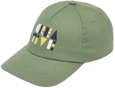 Șapcă de vară cu cozoroc Mayoral - Cu broderie, verde închis, 54 cm