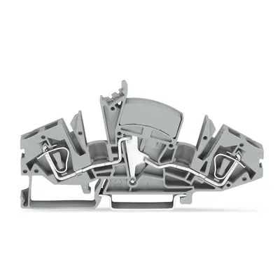 2-conductor through terminal block; 6 mm²; without test sockets; side and center marking; for DIN-rail 35 x 15 and 35 x 7.5; CAGE CLAMP®; 6,00 mm²; gray