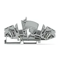 2-conductor through terminal block; 6 mm²; without test sockets; side and center marking; for DIN-rail 35 x 15 and 35 x 7.5; CAGE CLAMP®; 6,00 mm²; gray