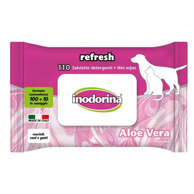 Inodorina Șervețele umede pentru animale: Aloe vera, 110 bucăți