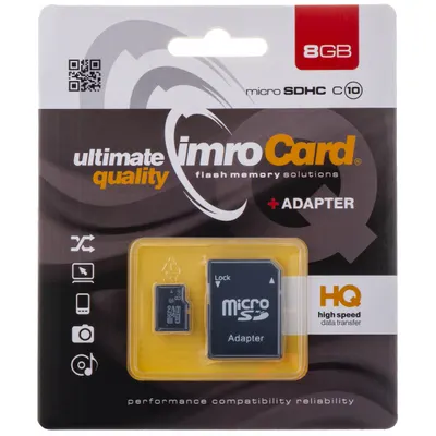 Card Memorie microSDHC Imro, 8Gb, Clasa 10, Cu Adaptor