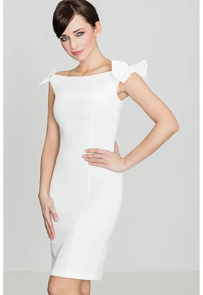 Rochie de vara fara maneci - ecru - poliester si viscoza
