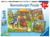 Puzzle Ravensburger din 3 x 49 piese - Cavaleri medievali