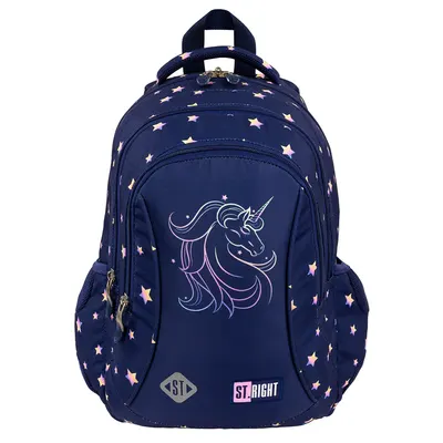 Ghiozdan cu 3 compartimente, St Majewski, St.Right Unicorn Glow, 39 cm