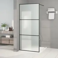 vidaXL Perete cabină duș walk-in negru 90x195 cm sticlă ESG mată