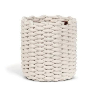 Coș de depozitare din material textil ø 25x25 cm Peach Skin Round M – Bigso