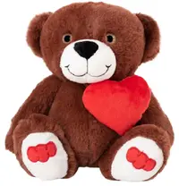 Jucărie de pluș Amek Toys - Ursuleț de pluș cu inimă, maro, 25 cm