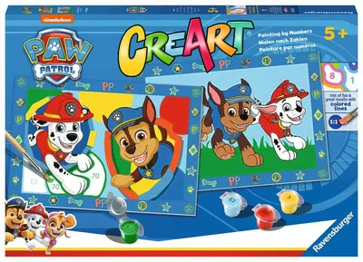Set de vopsea după număr Ravensburger CreArt - PAW Patrol