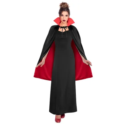 Pelerină reversibilă, Halloween, cu guler, pentru adulți, culoarea negru-roșu, one size