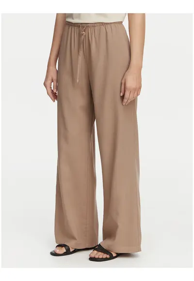 Pantaloni dama - Relaxed Fit - bej - viscoza - set