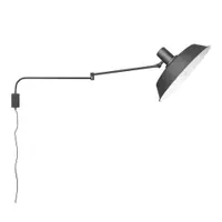 Aplică de perete negru-mat cu structură flexibilă cu alimentare la priză ø 35,5 cm Bolder – Trio