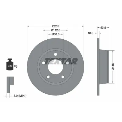 Disc frana TEXTAR 92104103