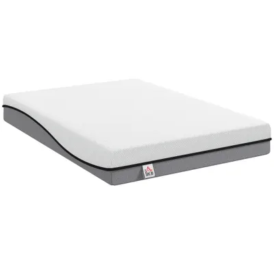 HOMCOM Saltea 140x200cm H3 mediu-firmă 20 cm Înălțime Ergonomică, Respirantă din spumă memory cu gel, OEKO-TEX & CertiPUR | Aosom Romania