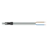 pre-assembled connecting cable; Eca; Plug/open-ended; 2-pole; Cod. B; Control cable 2 x 1.0 mm²; 2 m; 1,00 mm²; gray