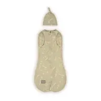 Saculet din bumbac Swaddle pentru infasat + caciulita Second Step Meadow Sleepee