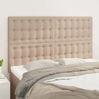vidaXL Tăblie de pat Cappuccino 144x5x118/128 cm piele ecologică