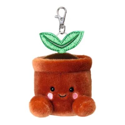 Jucarie de plus tip breloc Aurora Palm Pals - Ghiveci cu planta, 10 cm