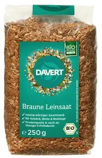 Semințe de in maro bio, 250 g, Davert