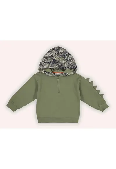 Hanorac gros cu gluga - model Dinozaur - - Authentic Threads - Kaki - pentru baieti - Kaki