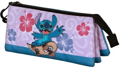 Penar triplu Karactermania Lilo & Stitch - Skate, 1 fermoar