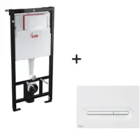 Set rezervor wc incastrat cu set fixare si clapeta alb mat Alcadrain M1876