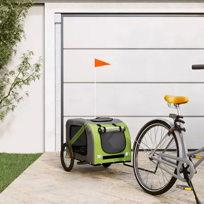 Gossi remorca bicicleta animale companie verde/gri textil oxford/fier