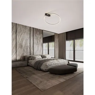 Plafoniera KIKLOS Triac Dimabil Nisipiu Negru Otel, Aluminiu & Silicone LED 30 Wat 220-240Volt 1250Lm 3000K IP20