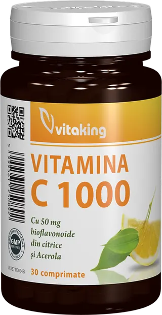 Vitamina C 1000mg cu bioflavonoide, acerola si macese, 30 comprimate, Vitaking