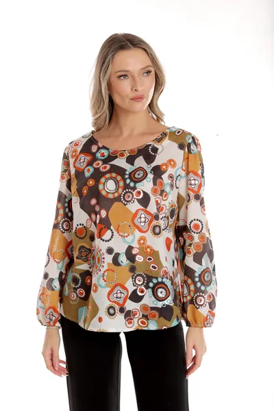 Bluza dama CP25025 multicolor stilizat, Cesy | marimea XL
