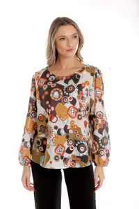 Bluza dama CP25025 multicolor stilizat, Cesy | marimea XL