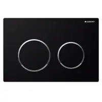 Clapeta actionare dubla rezervor wc, negru detalii crom lucios, Geberit Omega20