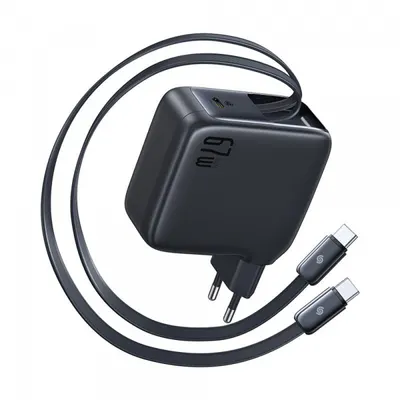 Incarcator Retea Cu Cablu USB-C Baseus EnerCore CJ21, 67W, 3.35A, 1 x USB-C, Negru E0121D00