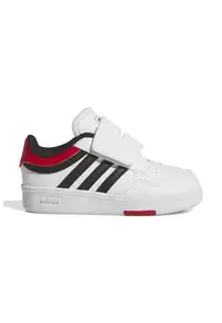Pantofi sport de piele ecologica cu velcro Hoops 4.0 - Negru/Alb optic/Rosu vermillion