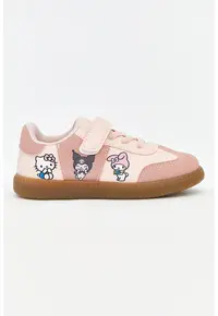Pantofi sport cu imprimeu Hello Kitty si velcro - Roz