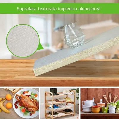 Folie antiaderenta EVA pentru raft, sertare, lavabila, impermeabila, protectie suprafete, rola 30.5x600 cm