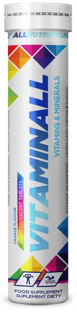 Vitaminall, portocală, 20 de comprimate efervescente, AllNutrition