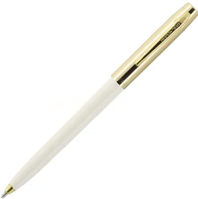 Pix Fisher Space Pen Cap-O-Matic - 775 Brass, alb și auriu