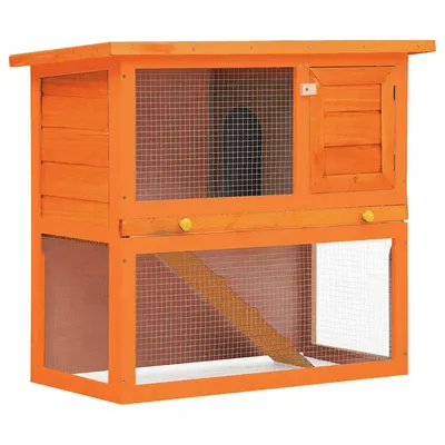 Cușcă de exterior iepuri cușcă adăpost animale mici, 1 ușă, lemn