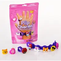 Set Bratara si inel cu talismane pop-it Plip Charms, roz