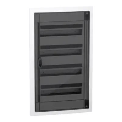 PrismaSet XS, Cofret cu montaj ingropat, 4x18 Module, material plastic, usa fumurie, cu 1 bloc terminal