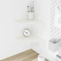 vidaXL Raft Suspendat pentru Colț 2 buc. Alb 24 x 24 x 2 cm