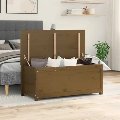 vidaXL Cutie de depozitare, maro miere, 110x50x45,5 cm, lemn masiv pin