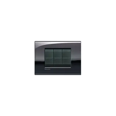 Placa ornament 3 module, gri petrol, living light, BTICINO