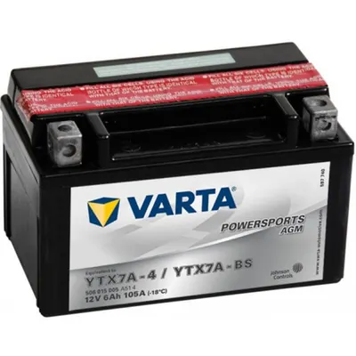 Baterie Moto AGM 12V 6Ah, 506015005 YTX7A-BS YTX7A-4 Varta