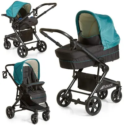 Cărucior combinat 3 în 1 Hauck - Atlantic Plus Trio Set, Everglade