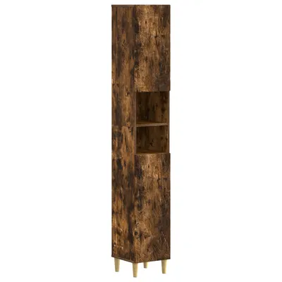 vidaXL Cabinet de Baie cu Raft Deschis DELFT Stejar fumuriu